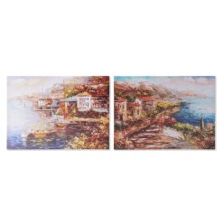 Kép tengerparti falu 70x1,8x50 cm 2 féle