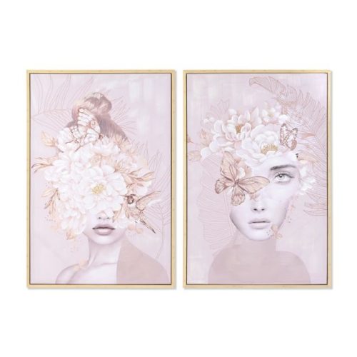 Kép lány virággal 80x3,7x120 cm 2 féle
