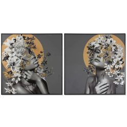 Kép virágos nõ, keretes 100x3,5x100 cm 2 féle