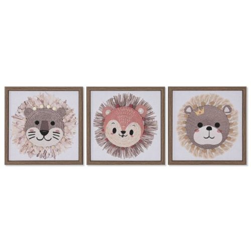 Kép keretes, állatos 30x2,6x30 cm 3 féle