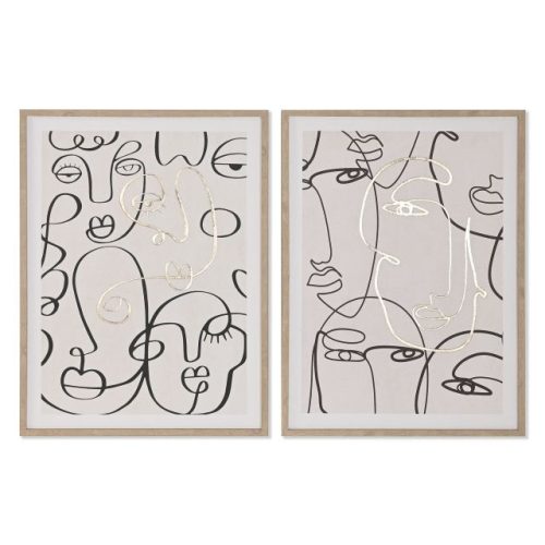 Kép keretes, absztrakt arcos 45x2,2x60 cm 2 féle