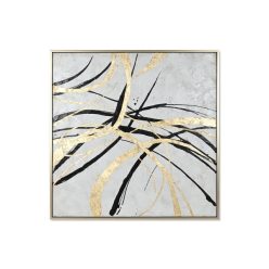 Kép keretes, absztrakt, kézzel festett 131x4x131 cm