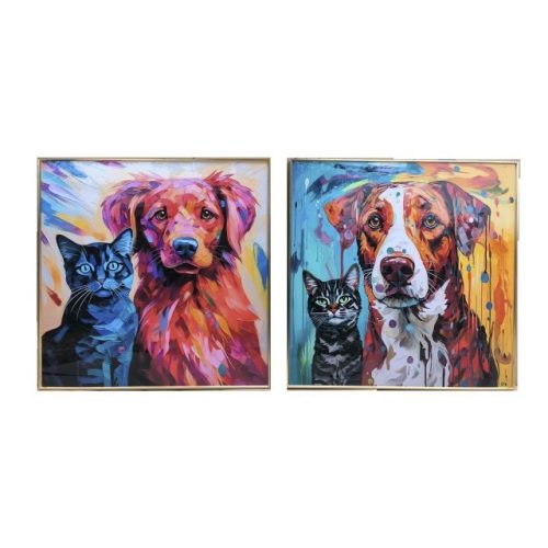Kép keretes, kutya, macska 80x3,5x80 cm 2féle