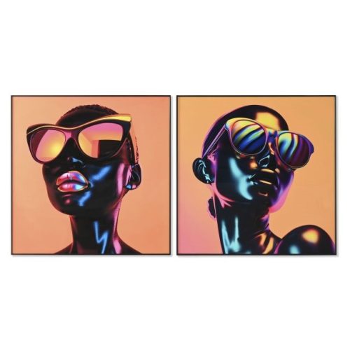 Kép keretes, nõ szemüvegben 80x3,5x80 cm 2féle