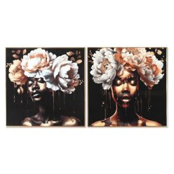 Kép keretes, nõ virággal 80x3,5x80 cm 2féle