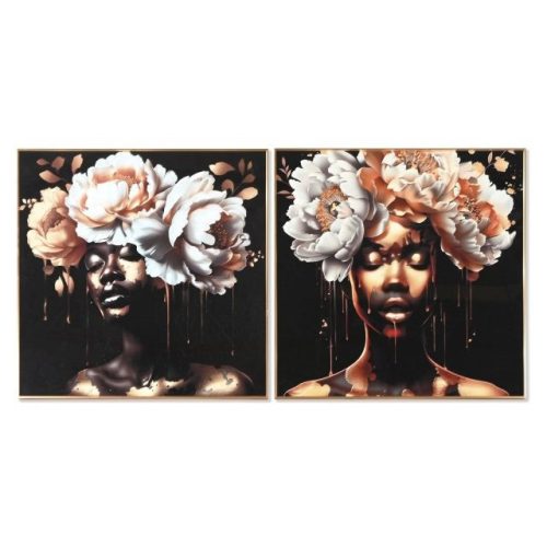 Kép keretes, nõ virággal 80x3,5x80 cm 2féle