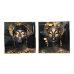 Kép keretes, afrikai nõ 80x3,5x80 cm 2féle