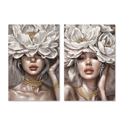 Kép nõ virággal 60x3x90 cm 2féle