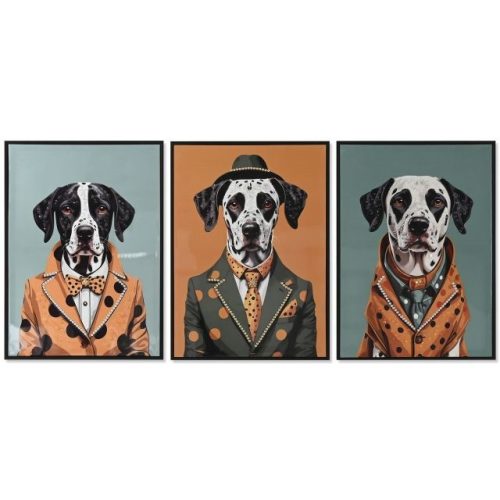 Kép keretes, dalmata 52,5x2,8x72,5 cm 3féle