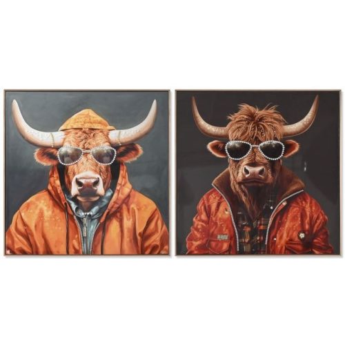 Kép keretes, bika 82x4,5x82 cm 2féle