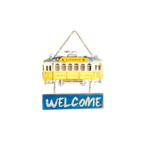 Dekoráció falra, villamos "Welcome" felirattal 20x23 cm