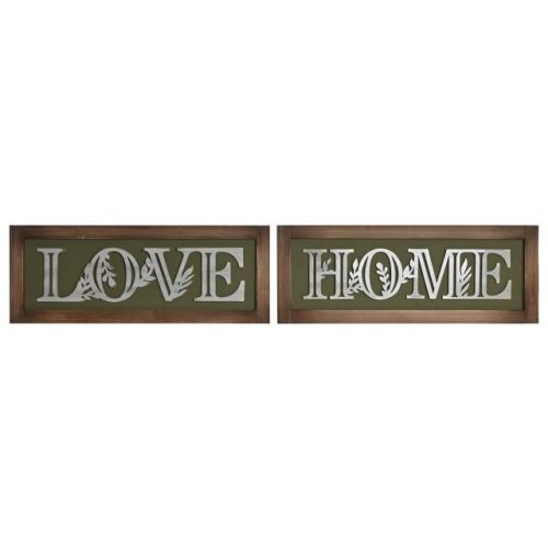 Dekoráció falra "Home" és "Love" felirattal 60x2x23 cm 2 féle