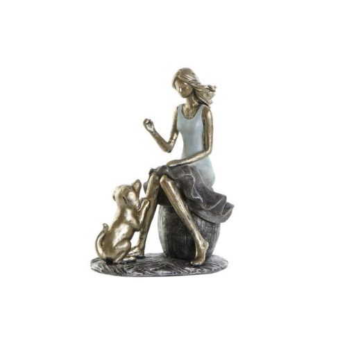 Figura lány kutyával 13x8,5x17,5 cm