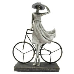 Figura lány biciklivel 27,5x9,5x34,5 cm