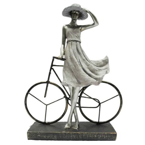 Figura lány biciklivel 27,5x9,5x34,5 cm
