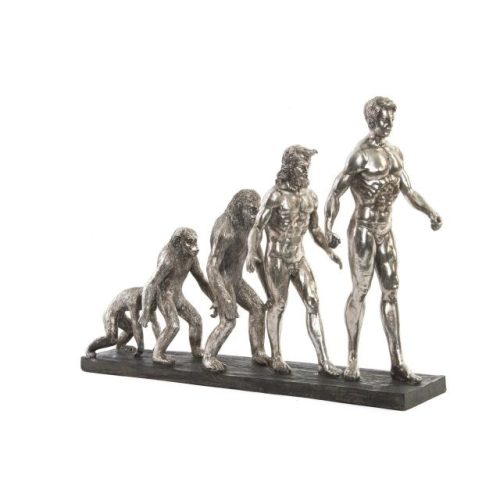 Figura férfi evolúció, krómozott 55x18x42 cm