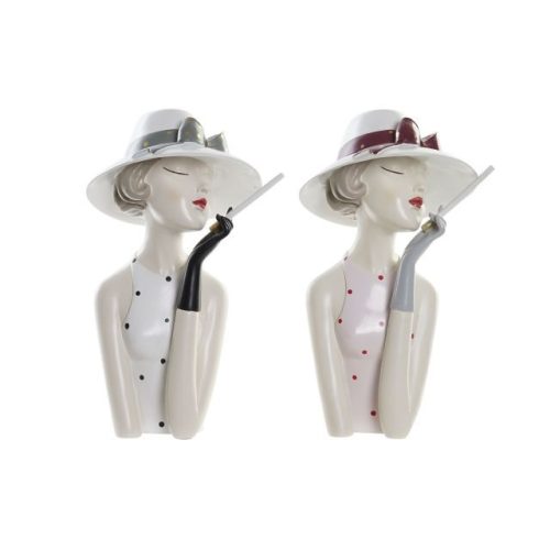 Figura lány kalapban 18,5x15x31 cm 2 féle