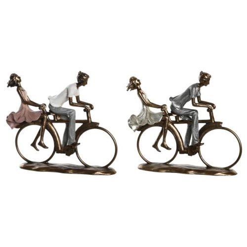 Figura biciklis pár 27x9,5x23 cm 2 féle
