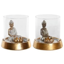 Figura Buddha lótuszvirággal 16x16x18 cm 2 féle