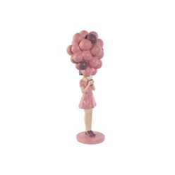 Figura lány lufival 11x11,7x32 cm